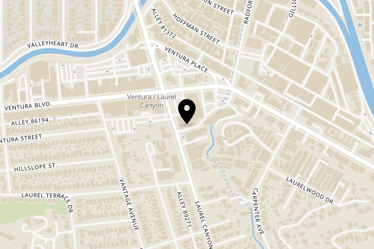 Map showing the location of Great Indian Kitchen Studio City on 3960 Laurel Canyon Blvd in Studio City